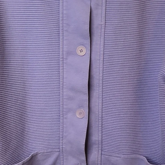 Nordstrom Women's CollectionPurple/Lilac Button Front CottonRibbed Jacket Size L - Picture 6 of 10